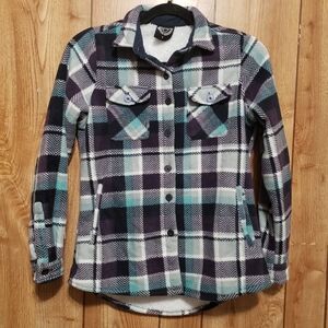 North 15 Women's Sherpa Lined Button Up Shacket Soft Fleece Outer Small